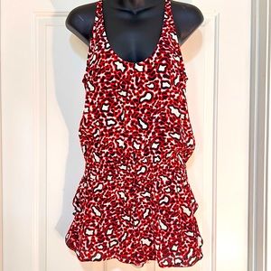 Stella McCartney Red Leopard Print Short Romper